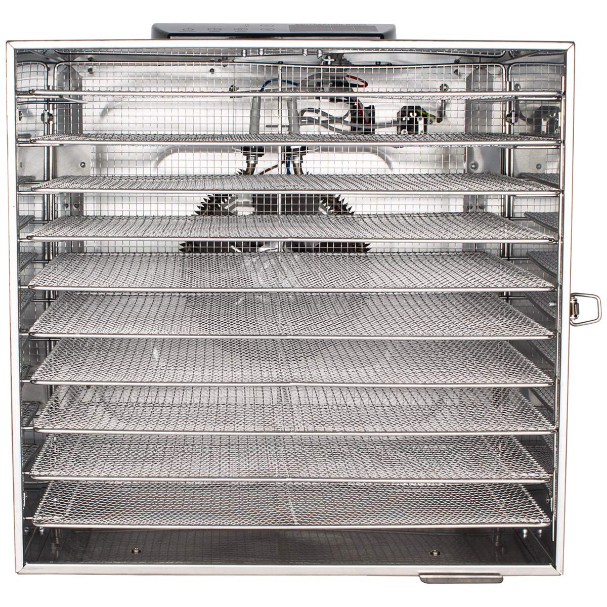 Beeketal 'BDA-15' Dörrautomat aus Edelstahl mit 10 Etagen, Zeitschaltuhr (max. 24h), einstellbarer Temperatur (30-90 °C) und LED Bedienfeld - Profi Gastro Dörrgerät inkl. 10 Einlegegitter